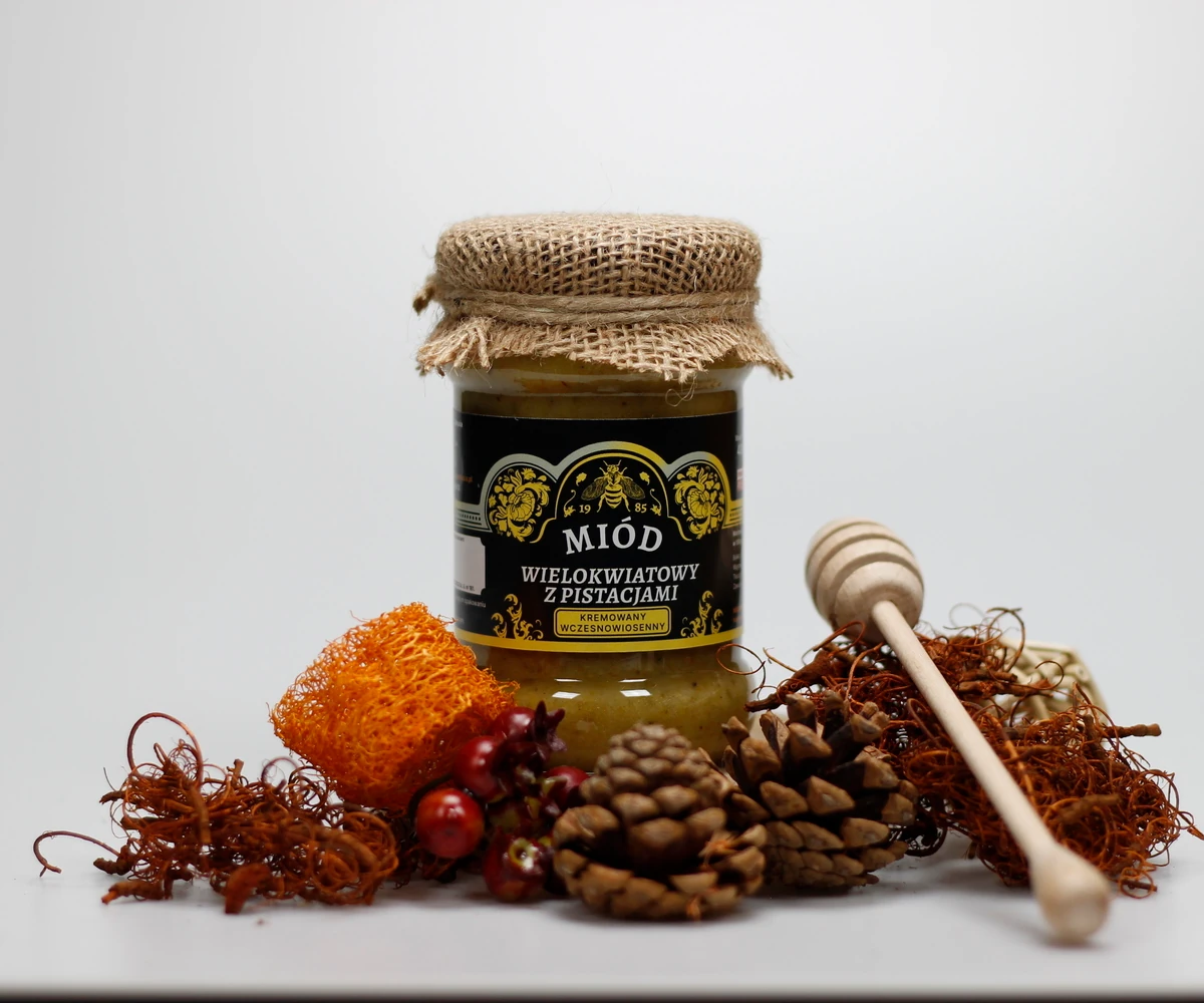 Miód kremowany wczesnowiosenny z Pistacjami 1100g - obrazek 6