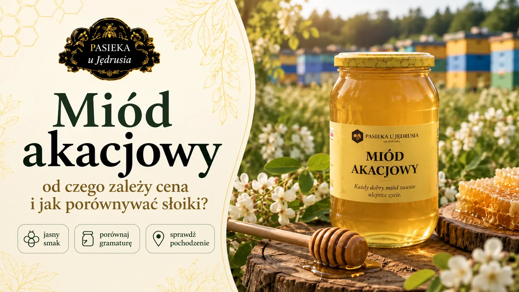 Miód akacjowy cena – dlaczego jeden słoik kosztuje więcej od drugiego?